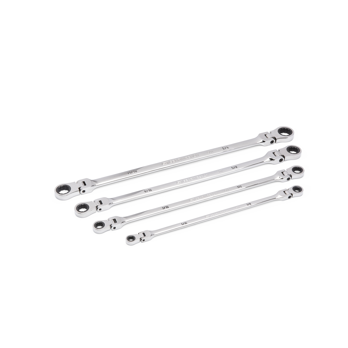 GearWrench 4 Piece 90-Tooth 12 Point SAE GearBox Double Flex Ratcheting Wrench Set