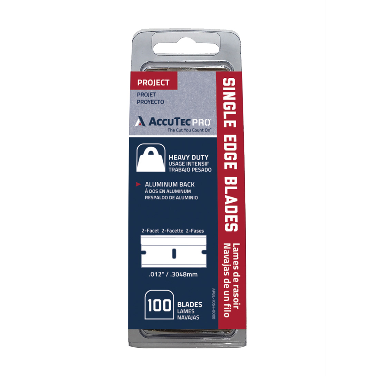 AccuTec Pro Single Edge Razor Blades .012 2 Facet, 100 per box