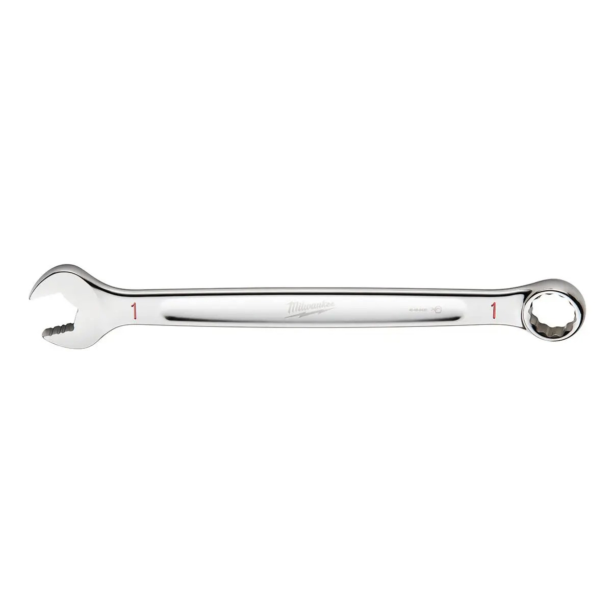 Milwaukee Tool 1" SAE Combination Wrench, 12-Point, Steel, Chrome, Ergonomic, I-Beam Handle