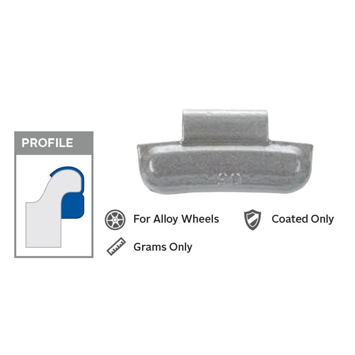 Wegmann Automotive 60 g Lead Coated Clip-on FN Orange Series Wheel Weight (Box of 25)