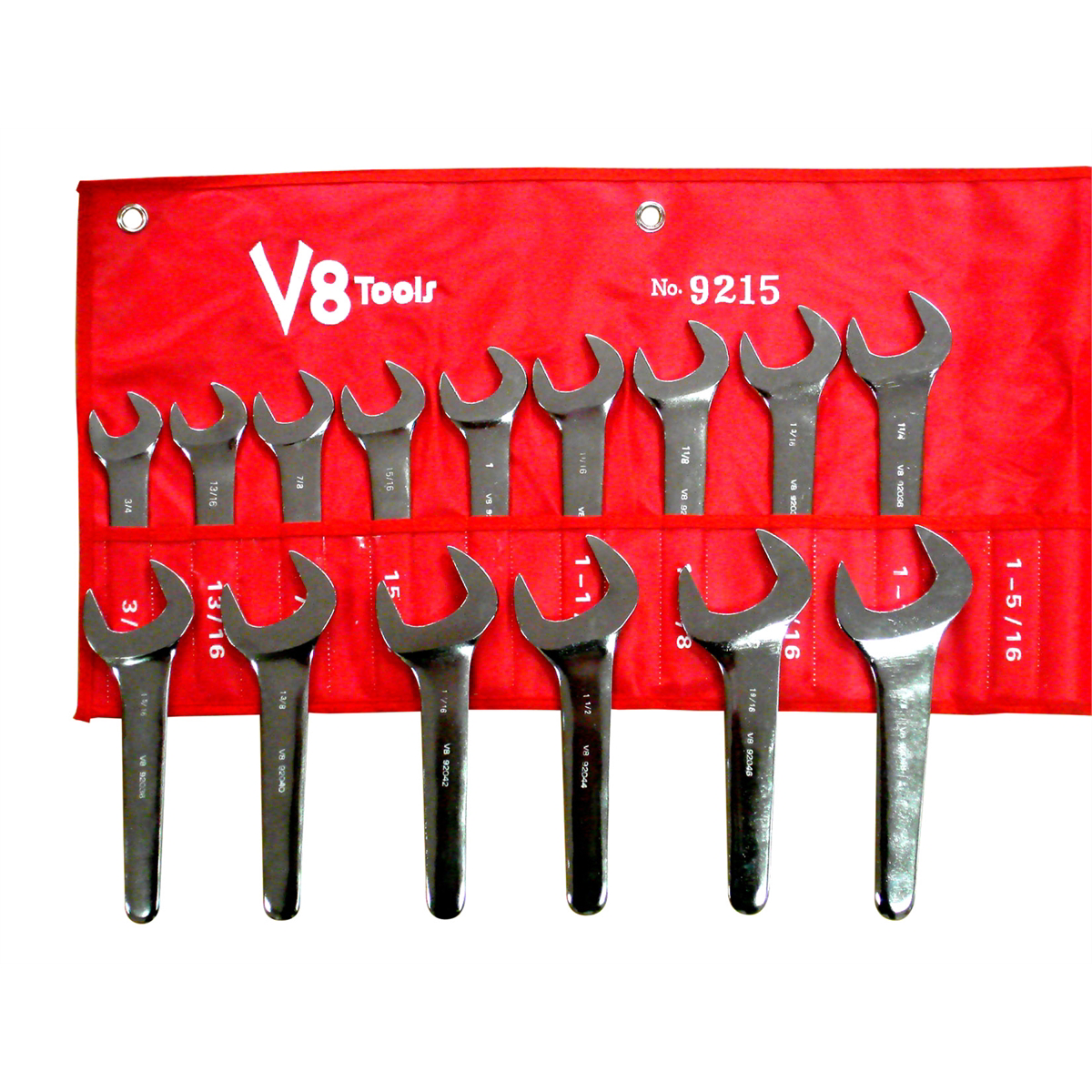 V-8 Tools SERVICE WRENCH SET 3/4 THRU 1-5/8 15PC