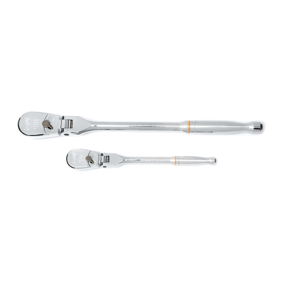 GearWrench 2 Piece 1/4 Inch & 3/8 Inch Drive 90-Tooth Flex Head Teardrop Ratchet Set