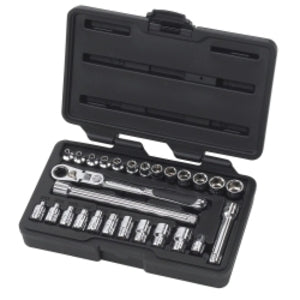 GearWrench 27 Piece 1/4 Inch Drive Pass-Thru 6 Point Standard SAE/Metric Mechanics Tool Set