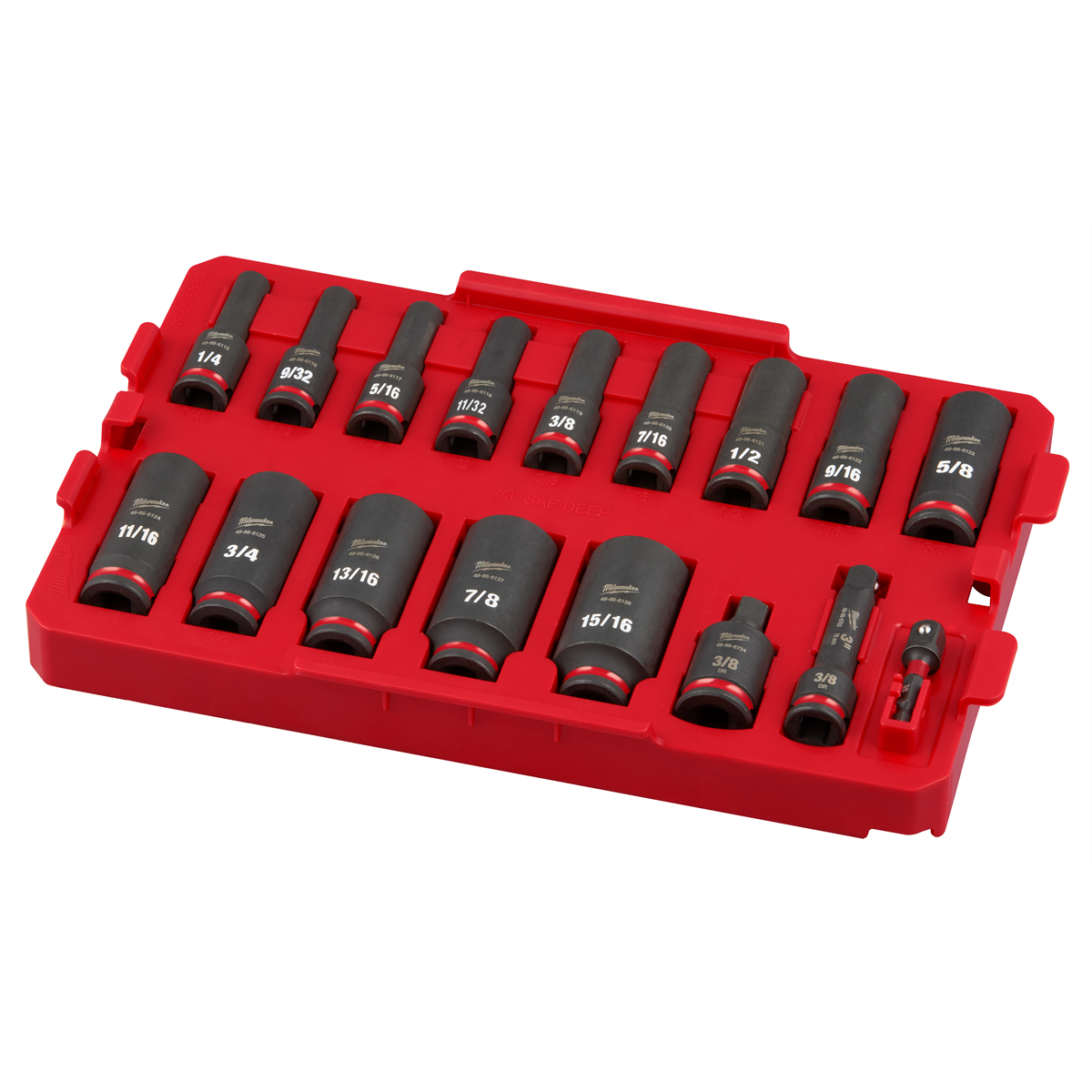 Milwaukee Tool SHOCKWAVE Impact Duty Socket 3/8 Dr 17PC SAE TRAY Set