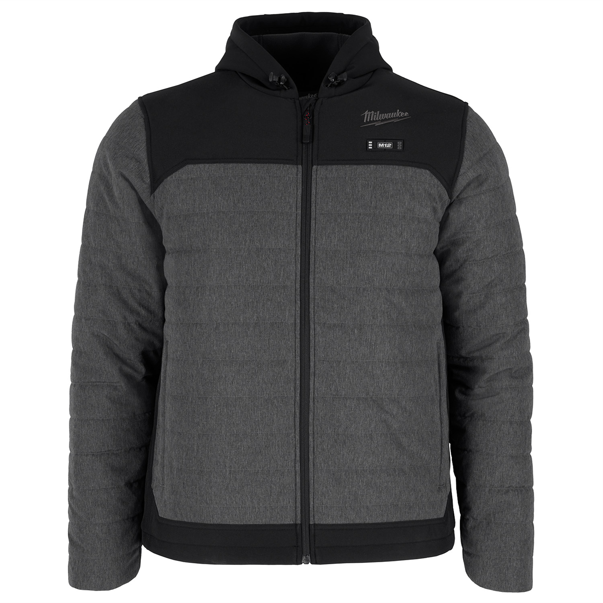 Milwaukee Tool M12 Heated Axis Hooded Jacket Kit with Hexon Heat Technology, XL - Grey/Black