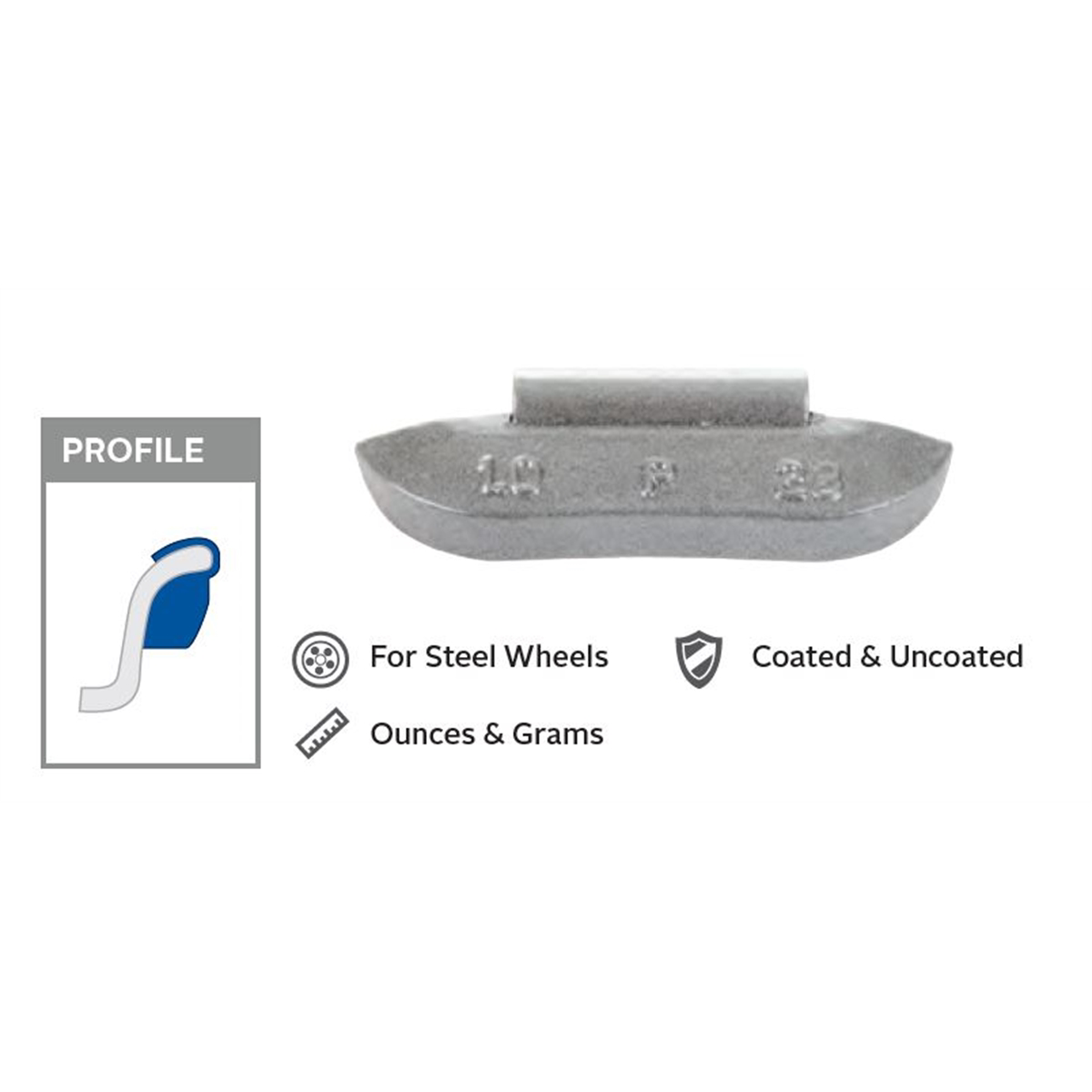 Wegmann Automotive 3.5 oz Lead Uncoated Clip-on P Black Series Wheel Weight (Box of 25)