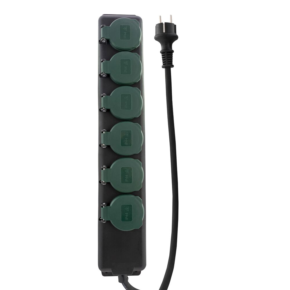 Regleta Enchufes 6 Tomas sin Interruptor 0512469555 Negro 3500 W (Reacondicionado A+)