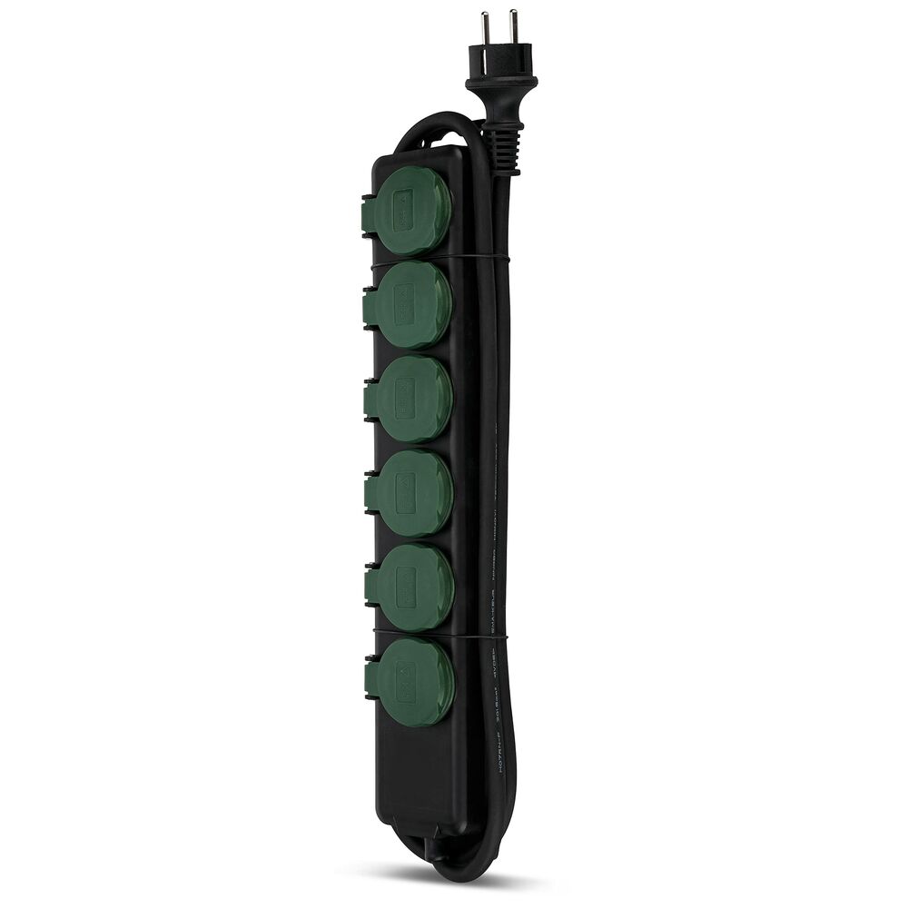 Regleta Enchufes 6 Tomas sin Interruptor 0512469555 Negro 3500 W (Reacondicionado A+)