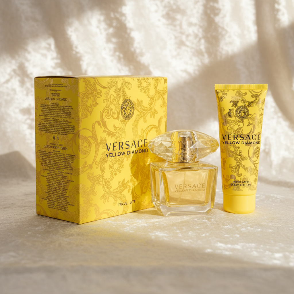 Versace Yellow Diamond by Versace Gift Set -- 3 oz Eau De Toilette Spray + 3.4 oz Body lotion (Women)