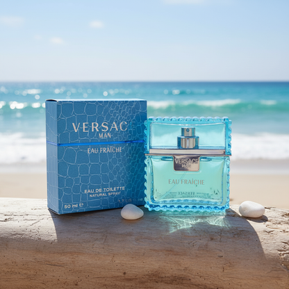 Versace Man by Versace Eau Fraiche Eau De Toilette Spray (Blue) 1.7 oz (Men)