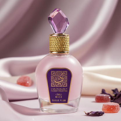 Lattafa Musk Sugar Plum by Lattafa Eau De Parfum Spray (Unisex) 3.4 oz (Women)