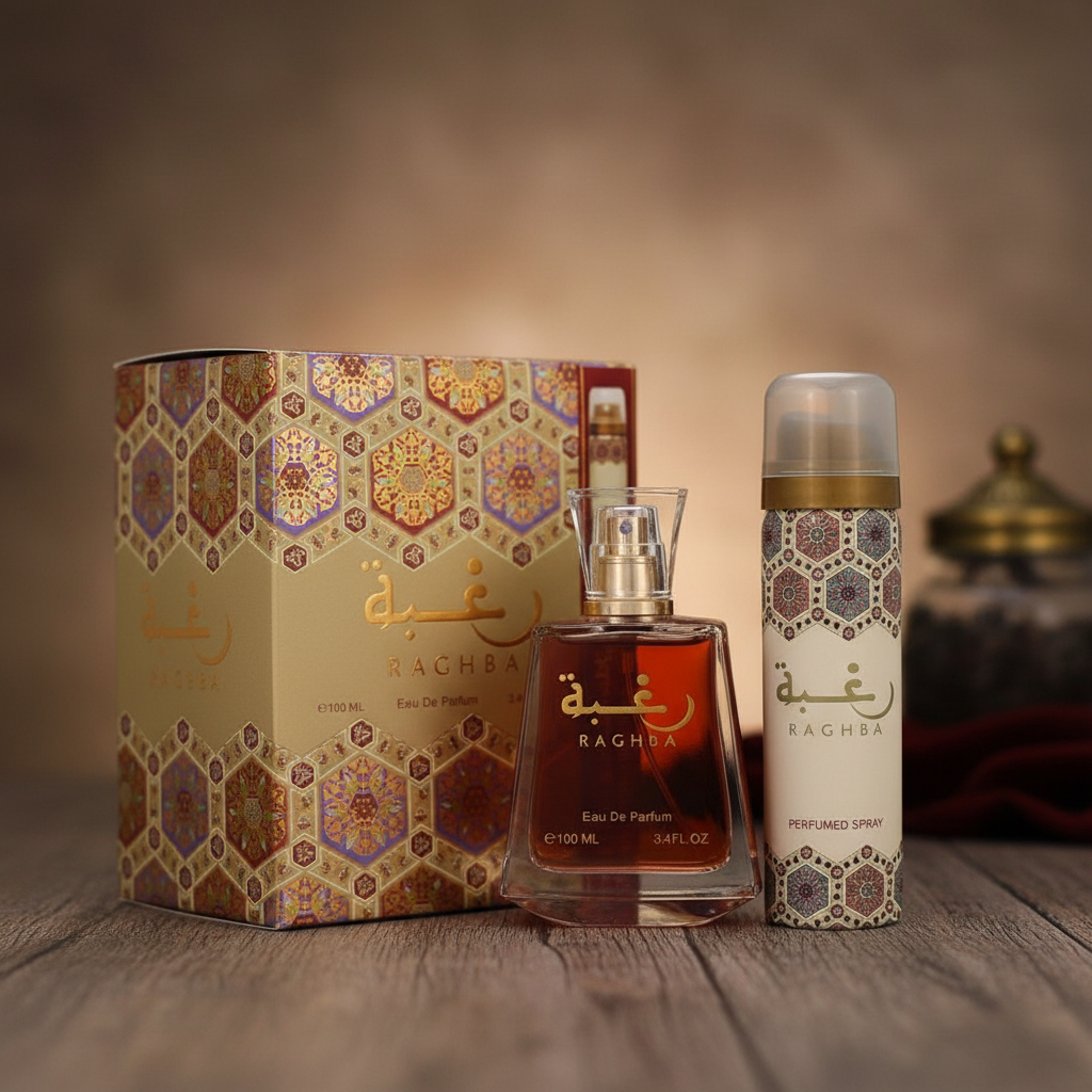 Lattafa Raghba by Lattafa Eau De Parfum Spray Plus 1.7 oz Deodorant Spray 3.4 oz (Men)