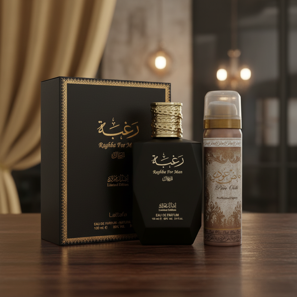 Lattafa Raghba Man by Lattafa Eau De Parfum Spray plus 1.7 oz Deodorant Spray 3.4 oz (Men)