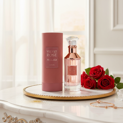 Lattafa Velvet Rose by Lattafa Eau De Parfum Spray (Unisex) 3.4 oz (Women)