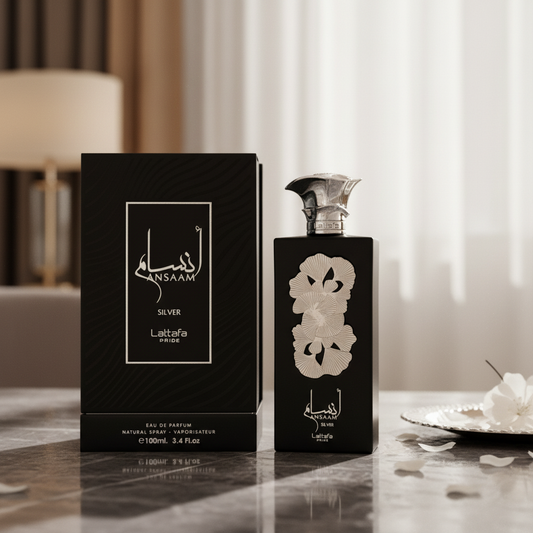 Lattafa Pride Ansaam Silver by Lattafa Eau De Parfum Spray (Unisex) 3.4 oz (Women)