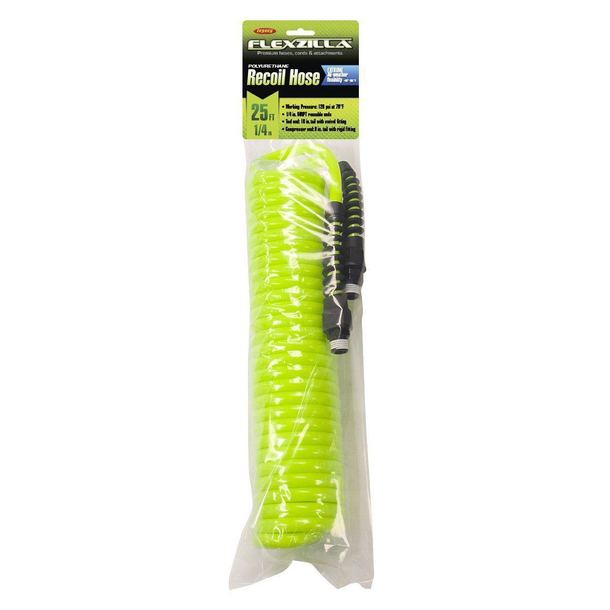 Legacy Manufacturing FLEXILLA POLYURETHANE AIR HOSE W/REUSABLE TIP