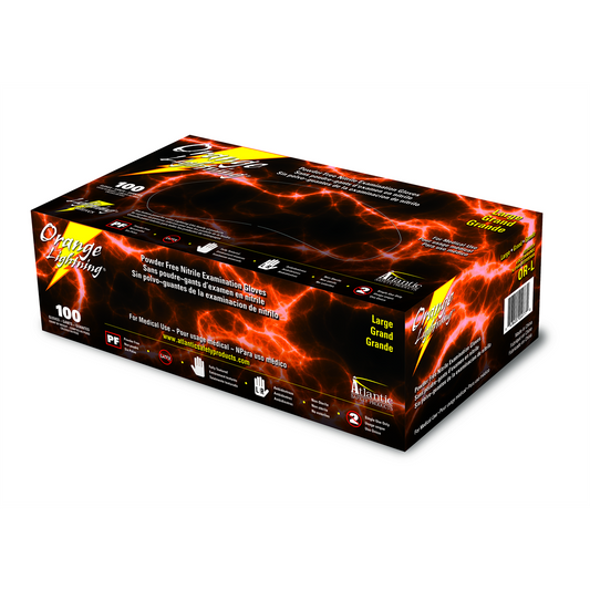 Atlantic Safety Company Orange Lightning Large Orange Nitrile Gloves