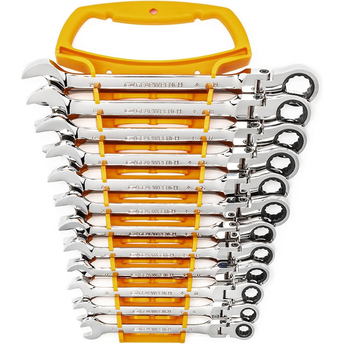 GearWrench 12 Piece 72-Tooth 12 Point Flex Head Ratcheting Combination Metric Wrench Set