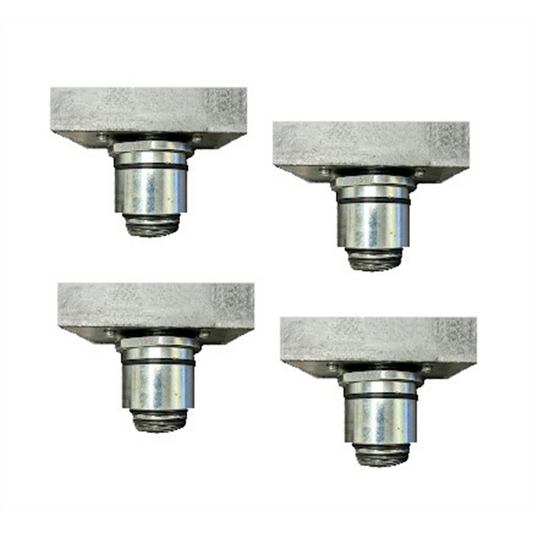 Atlas Equipment Set of 4 Slotted Rubber Adjustable Adapters, 2" Peg Size