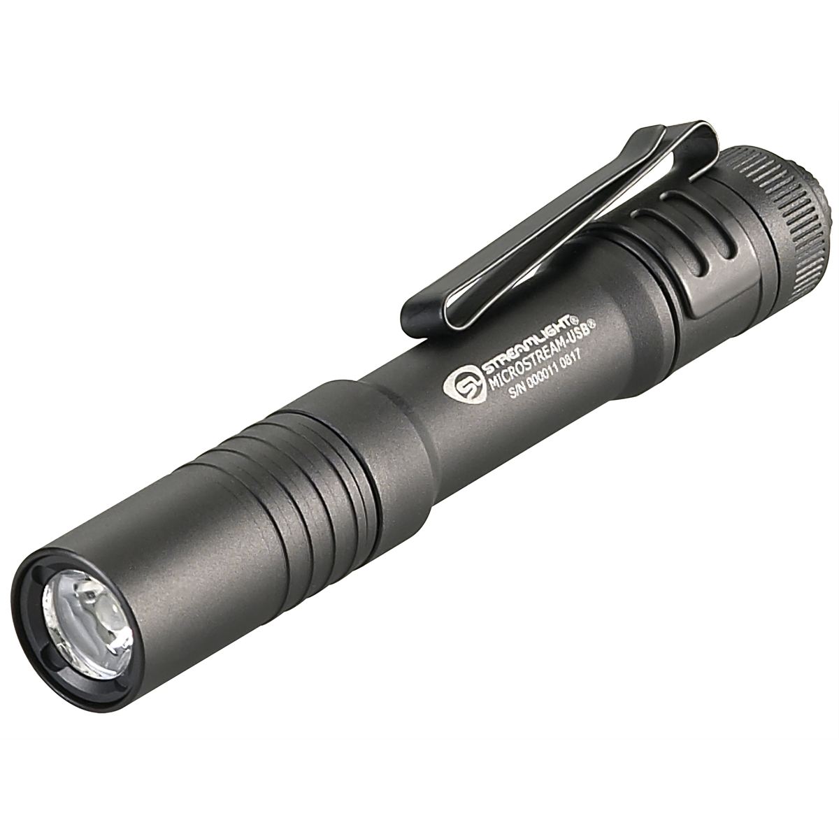 Streamlight 250 Lumen MicroStream USB Penlight - Includes Micro-USB cord and lanyard - Clam - Black