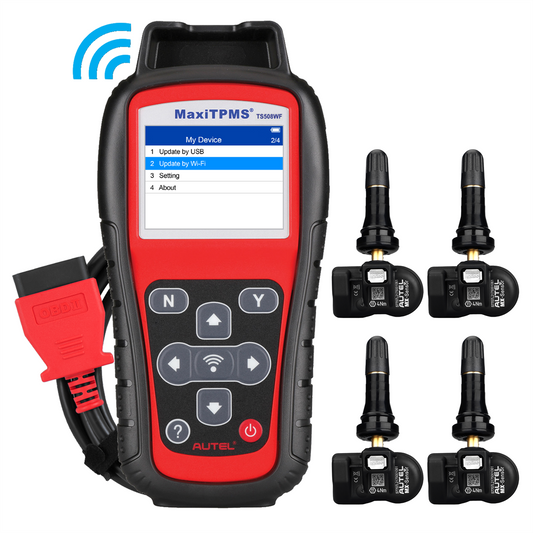 Autel TS508WFK-4 Kit = WF and 4 sensors and MVK : TS508 Wi-Fi handheld tool with four universal programmable 1-Sensors