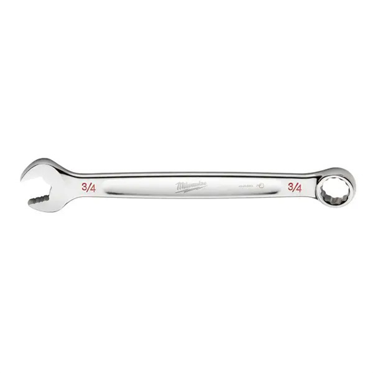 Milwaukee Tool 3/4" SAE Combination Wrench, 12-Point, Steel, Chrome, Ergonomic, I-Beam Handle