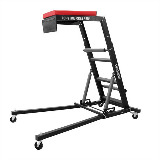 Traxion 3-100 Original Foldable Topside Automotive Engine Creeper, Red and Black