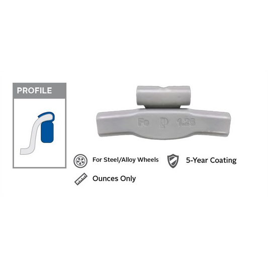 Wegmann Automotive 1.5 oz Zinc Coated Clip-on TZ Gray Series Wheel Weight (Box of 25)