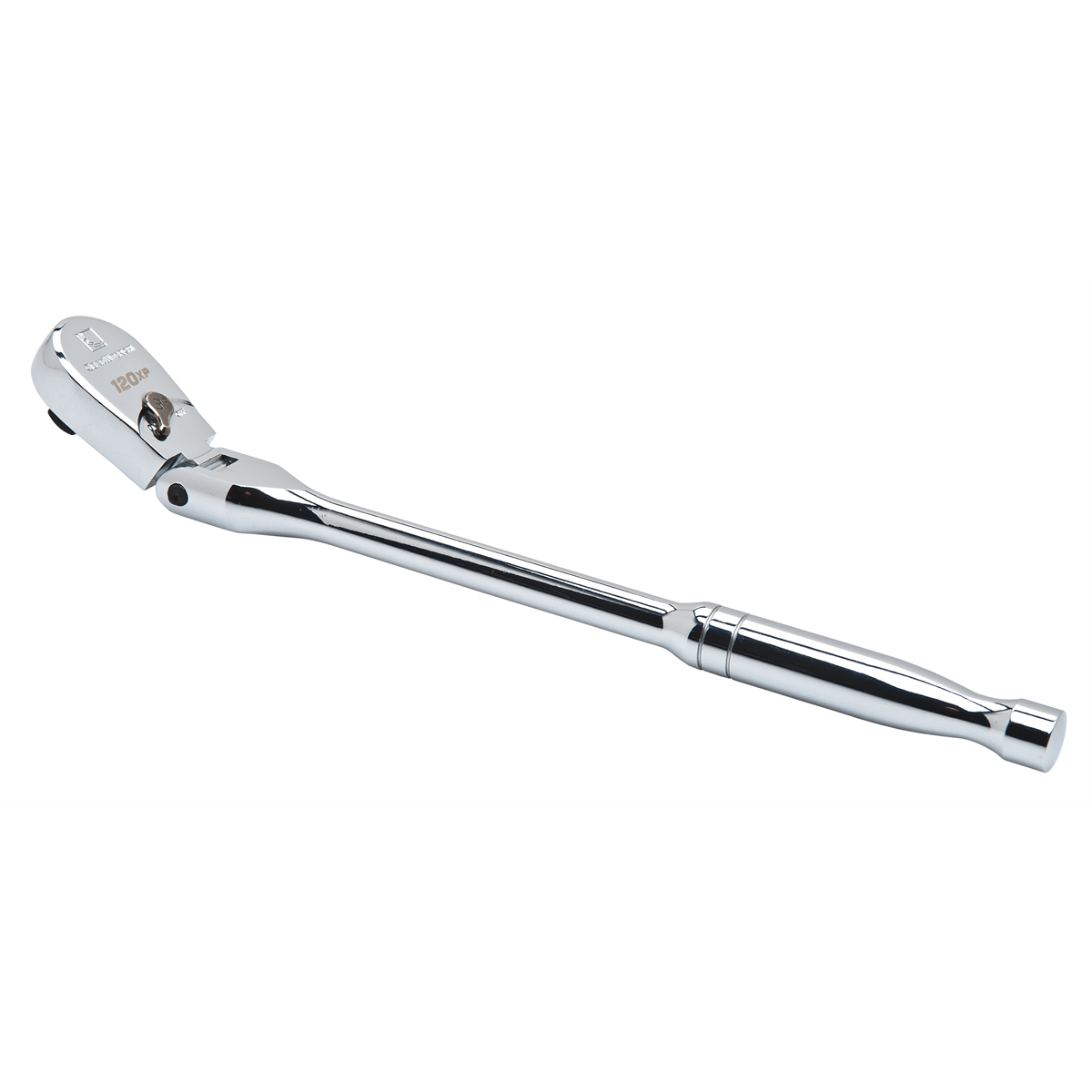 GearWrench 3/8 Inch Drive 120XP Full Polish Chrome Flex Head Teardrop Ratchet 13-1/2 Inch