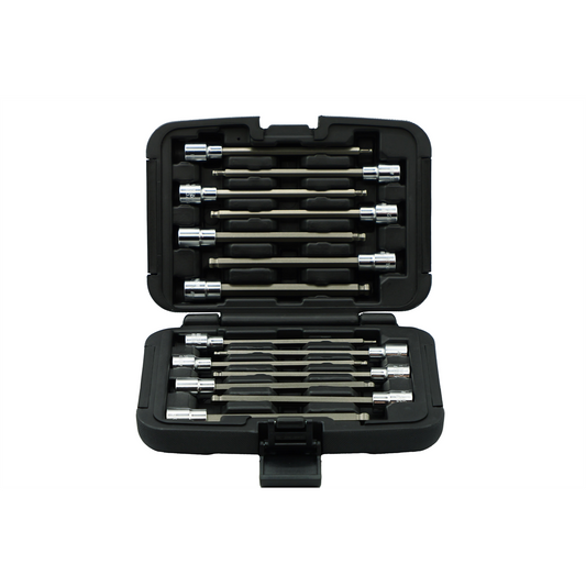 VIM Tools 14 PC. MASTER 6'' LONG BALL HEX DRIVER SET - 3/8'' DR.