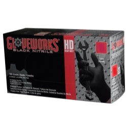 Ammex Corporation Gloves Gloveworks Heavy Duty Black Nitrile Med