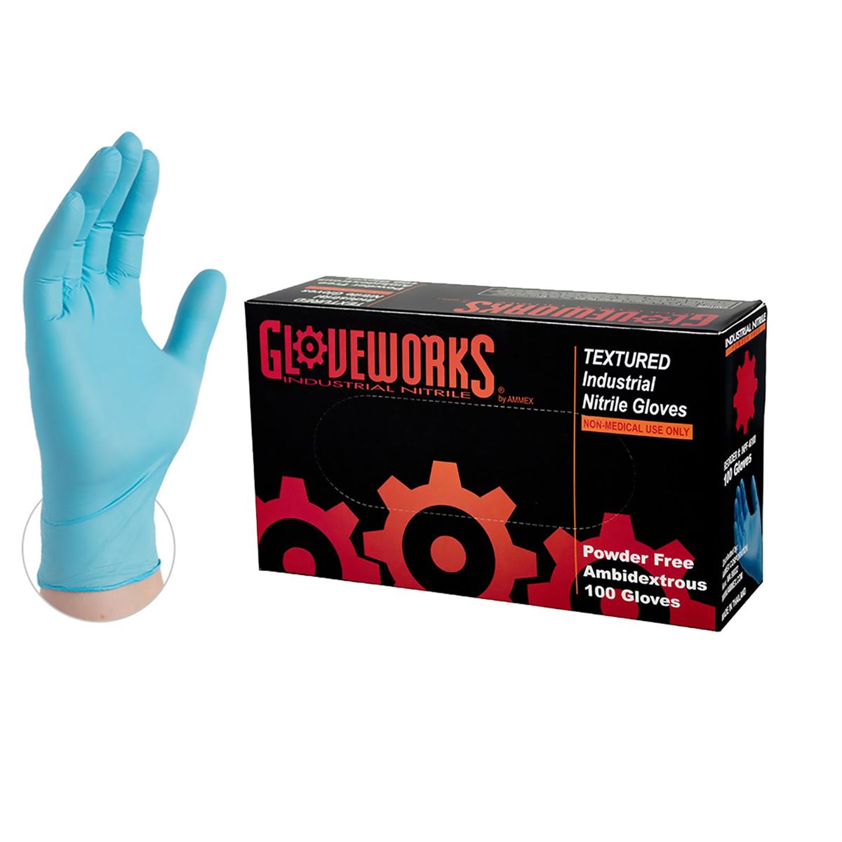 Ammex Corporation Gloveworks Nitrile Powder Free Gloves M