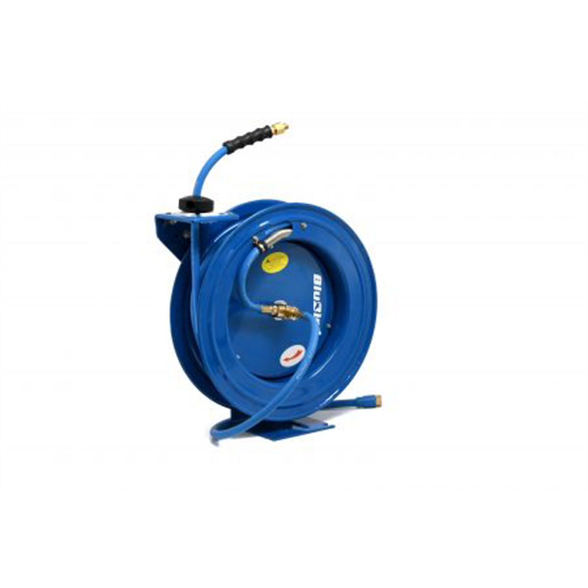 BluBird BluBirdAll-in-OneRubber Air Hose Reel 3/8" X 50(Single Arm - Heavy Duty) with 3' Lead-in-Hose.Includes FreeStyle, Sshhh Tek, and Safety Rewind Features.