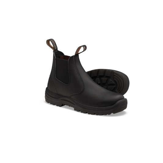 Soft Toe Elastic Side Slip-on Boot, Water Resistant, Kick Guard, Black, AU size 10, US size 11
