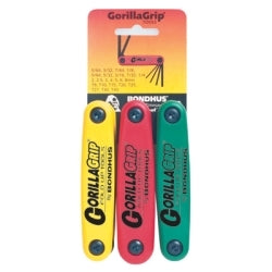 Bondhus Corp. 3PC Gorilla Grip Hex [SAE/MET] & Torx Fold-out L-Wrench Dis
