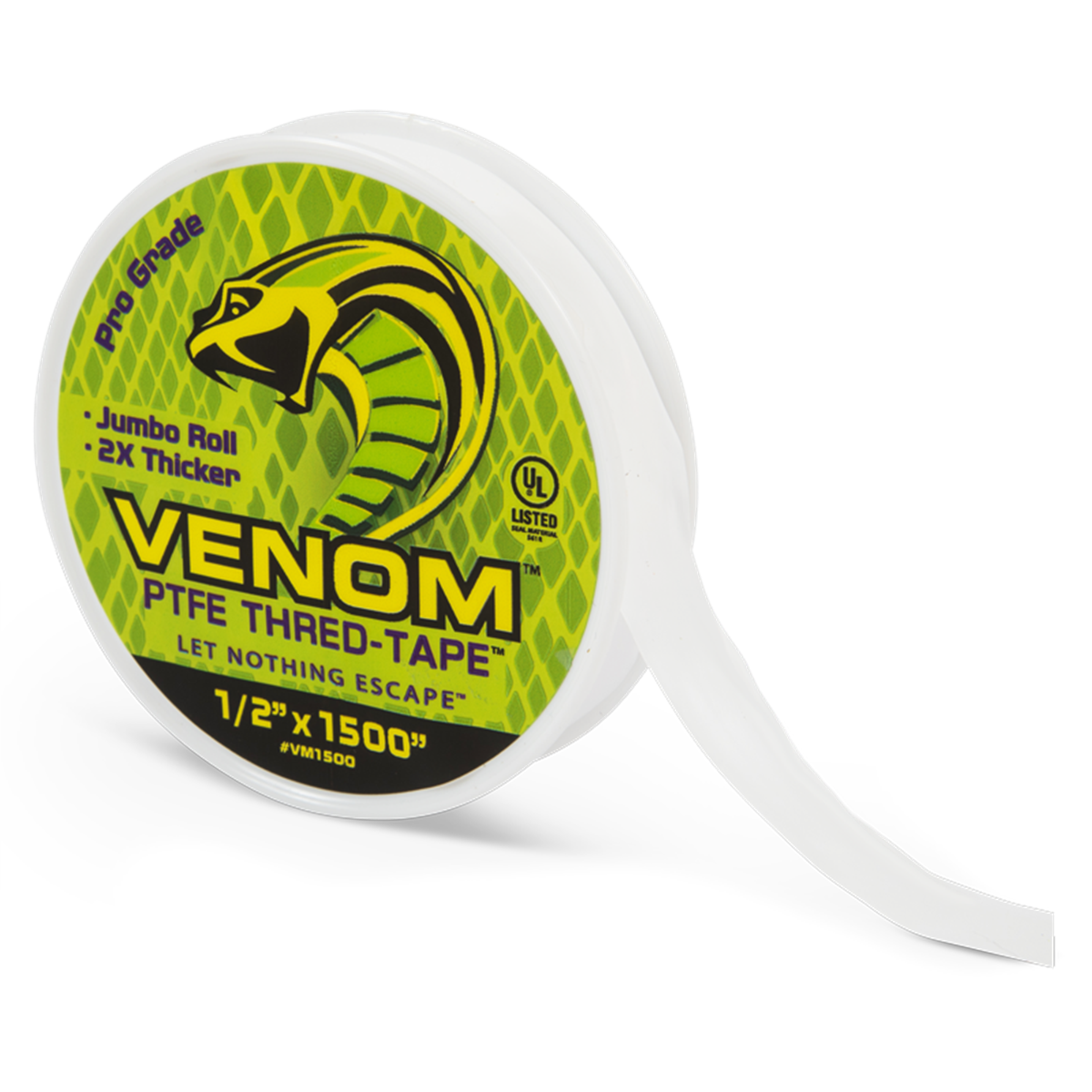 Tub O' Towels VENOM PTFE Tape, 1500 x 1/2-inch