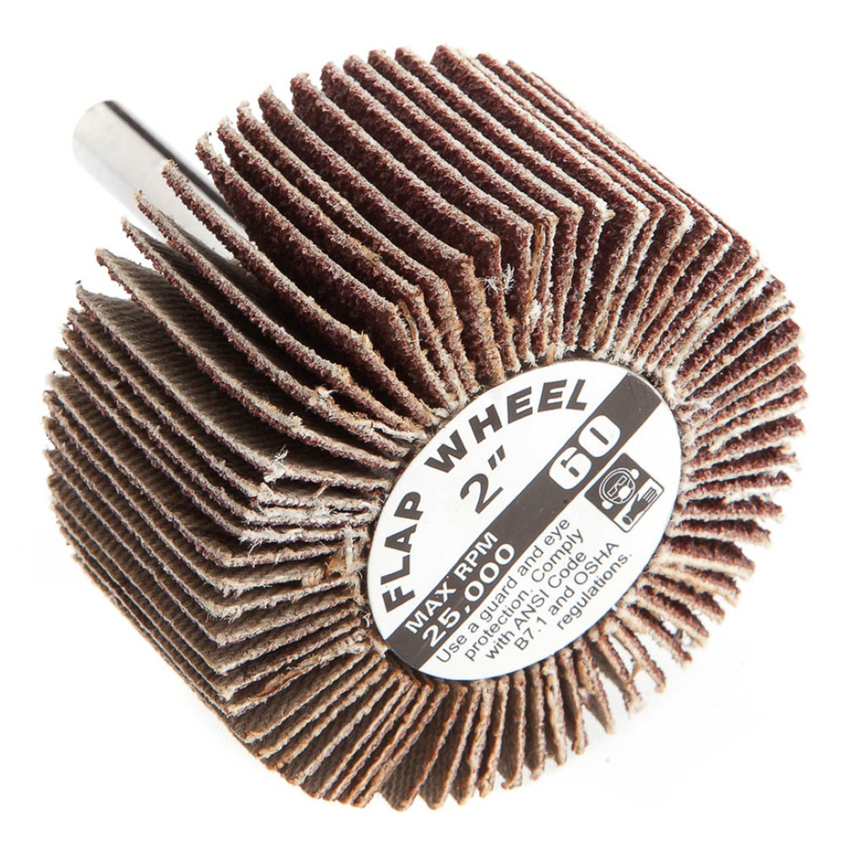 Forney Industries Forney 60184 Flap Wheel, Shank Mounted, 2 in x 1 in, Grit: 60