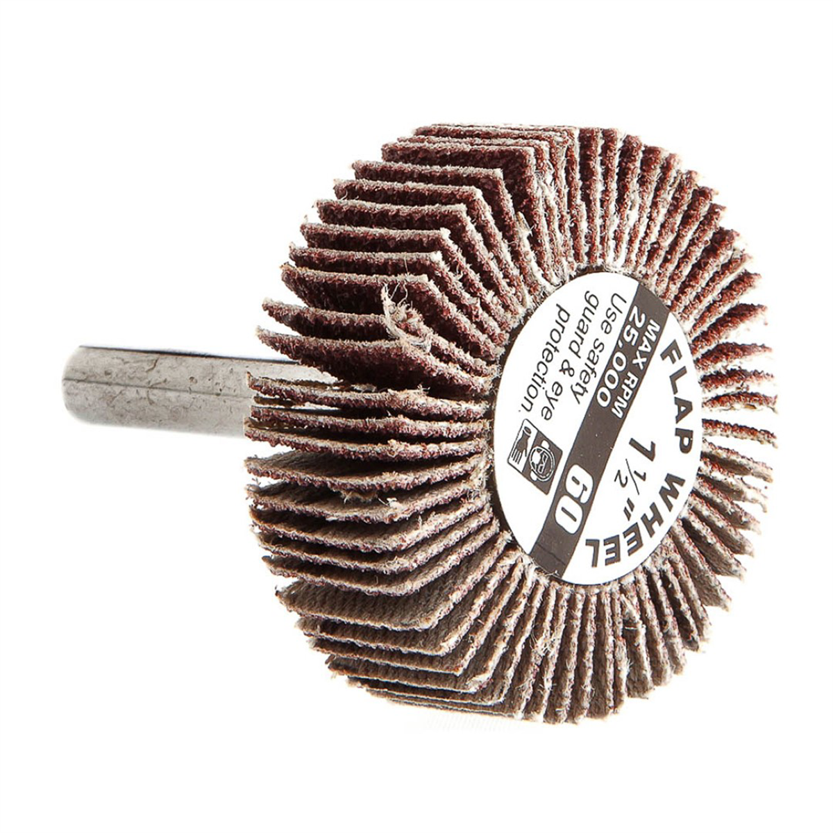 Forney Industries Forney 60187 Flap Wheel, Shank Mounted, 1-1/2 in x 1/2 in, Grit: 60