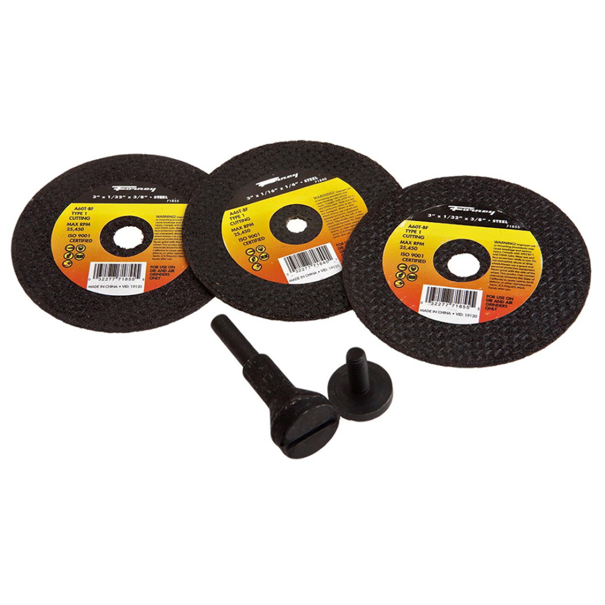 Forney Industries Cut-Off Wheel Kit, 3 in, 5-Pieces