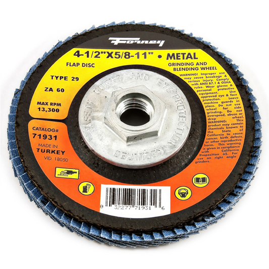 Forney Industries Flap Disc, Type 29, 4-1/2 in x 5/8 in-11, ZA60
