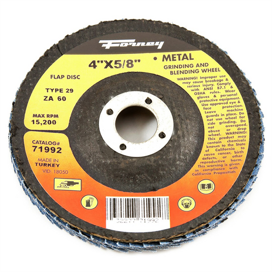 Forney Industries Flap Disc, Type 29, 4 in x 5/8 in, ZA60