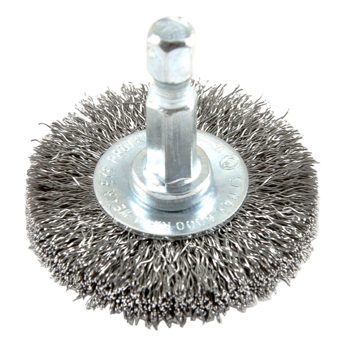 Forney Industries Wire Wheel, Crimped, 1-1/2 in x .008 in x 1/4 in Hex Shank