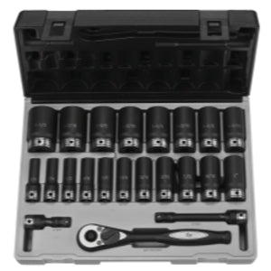 Grey Pneumatic 1/2" Dr. 22pc Fractional Deep Duo-Socket Set - 6 P