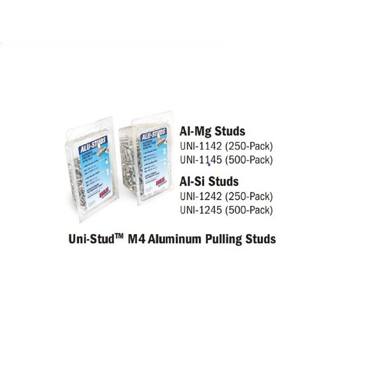 H&S AutoShot UNI-1242 Aluminum Stud Dent Pull M4 x 16mm Al/Si #6061 Alloy (250-Pack)