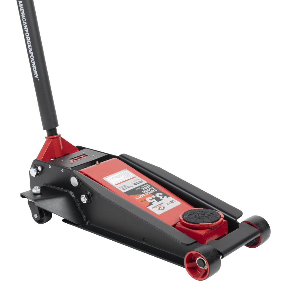 American Forge & Foundry AFF - Service Jack - 3.5 Ton Capacity - Lightning Lift - Short Chassis - 2 pc Handle - 4" Min H to 20.5" Max H - SUPER DUTY