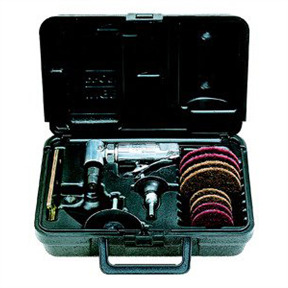 Ingersoll Rand Angle Air Die Grinder 2 Inch & 3 Inch Pad Kit, 21,000 RPM, 0.25 HP, 1/4 Inch & 6mm Collets, Front Exhaust