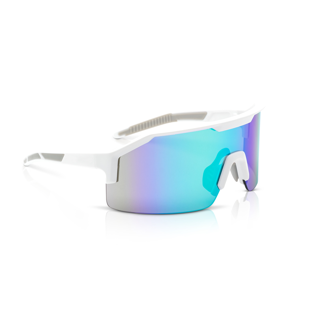 Jackson Safety Safety Glasses - MAXVIEW+ Series - Blue/Green Mirror Lens - White Frame - Hardcoat Anti-Scratch