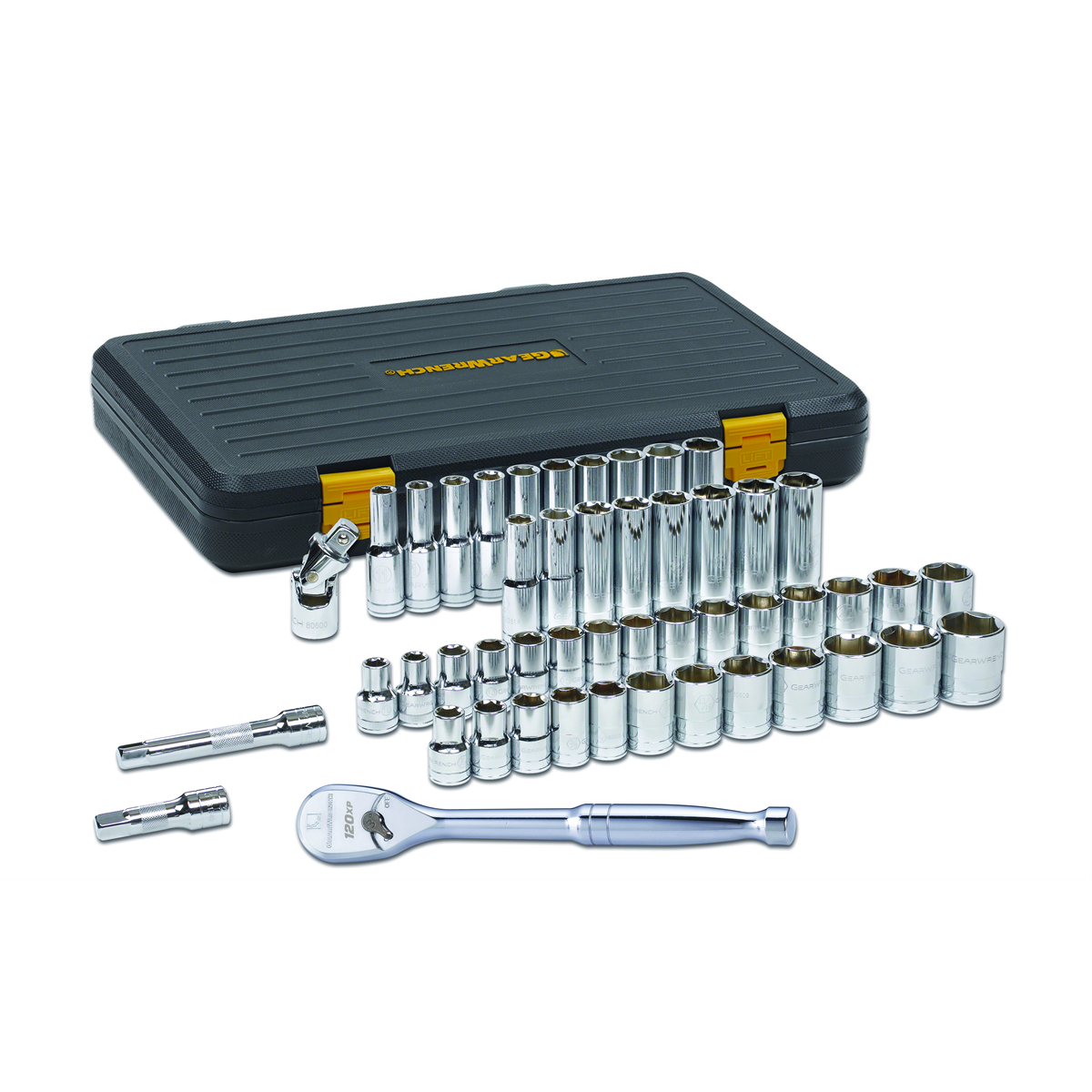 GearWrench 49 Piece 1/2 Inch Drive 6 Point 120XP Standard & Deep SAE/Metric Mechanics Tool Set