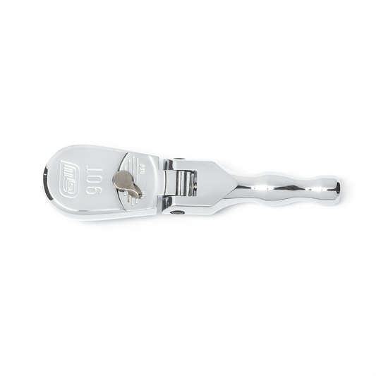 GearWrench 3/8 Inch Drive 90-Tooth Stubby Flex Head Teardrop Ratchet 5 Inch