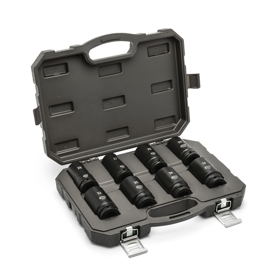 GearWrench 8 Piece 3/4 Inch Drive 6 Point Metric Deep Impact Socket Set